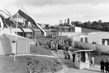 Carl Auböck/Roland Rainer, Mustersiedlung Veitingergasse, Wien 13, Eröffnung 1954 © Architekturzentrum Wien, Sammlung, Foto: USIS