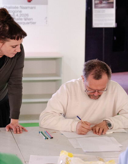 Inklusive Schreib-Werkstätten mit Ohrenschmaus, Kunsthalle Wien 2026 Foto: Kunsthalle Wien Inclusive Writing Workshop with Ohrenschmaus: Images Become Words