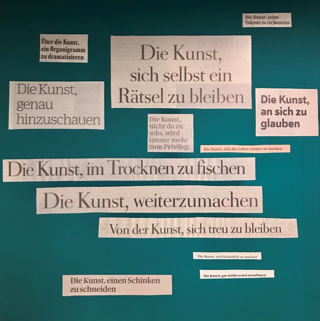 „Die Kunst, ...“, 2022